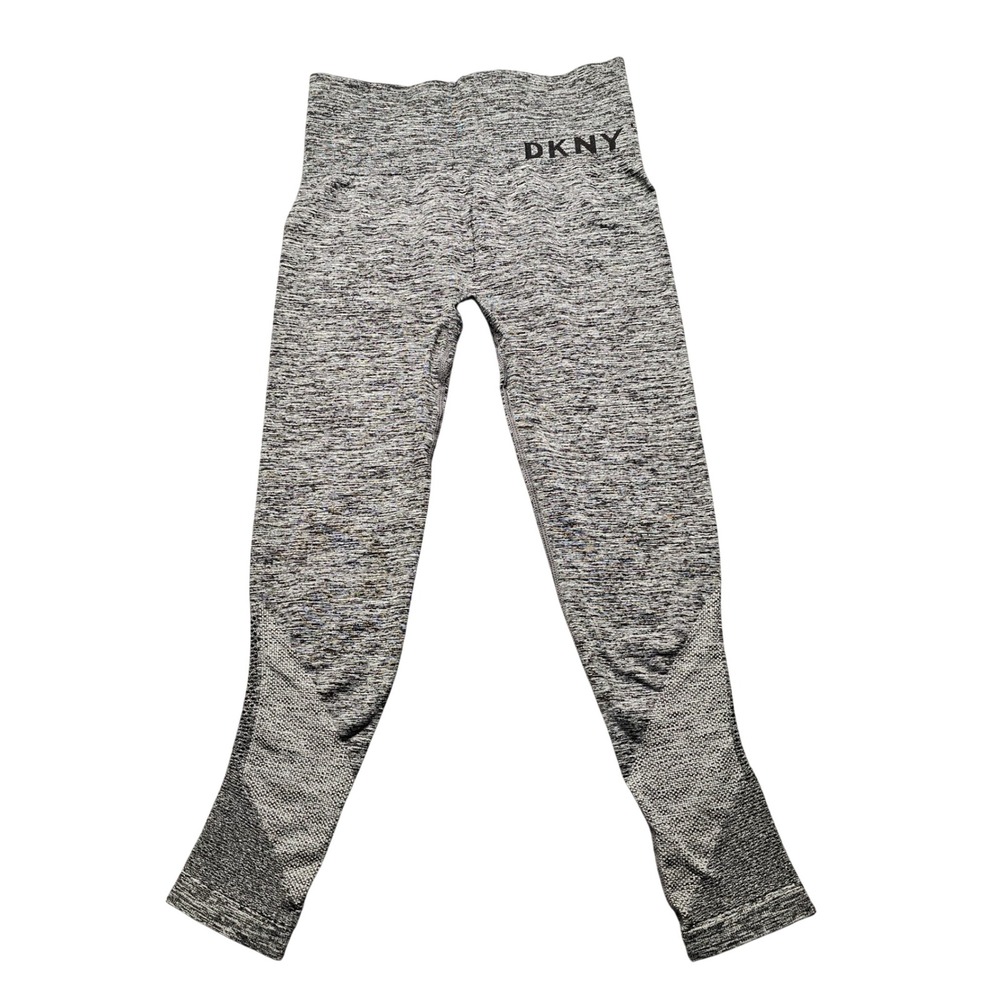 DKNY Sport Womens Grey Space Dye Seamless High Rise Mesh Leggings Size Small